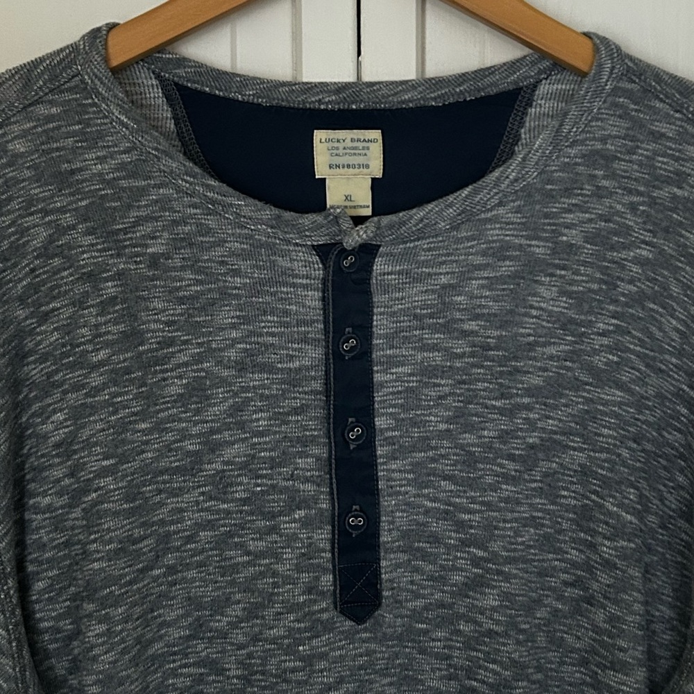 Lucky Brand Men’s XL Long Sleeve Vintage Henley Pullover - Picture 7 of 12